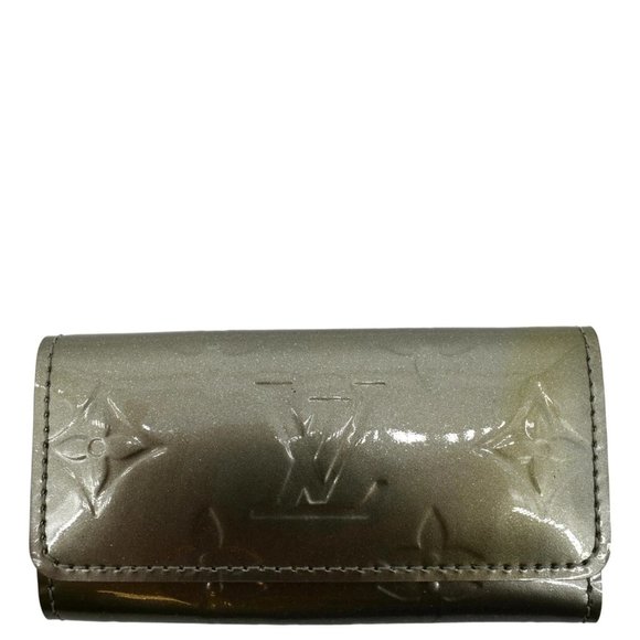 LOUIS VUITTONMulticles Vernis Leather 4 Key Holder Greenish Gray